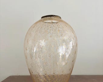 Large Vintage Murano Glass Vase With Gold Flecks