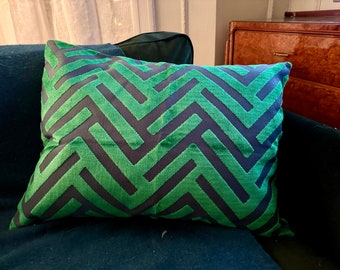 Blau & Grün Samt Kissenbezug