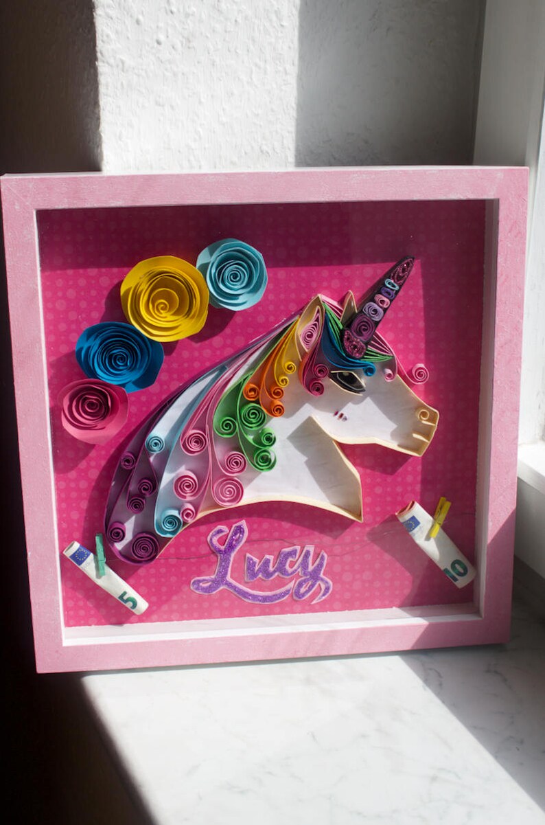Quilling Paper Art Colourful Unicorn/ Papier Kunst /Name Sign Etsy