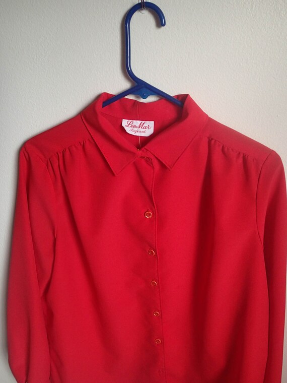 Lee Mar Pageant Chic RED blouse - image 4