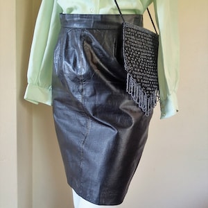 Ricardo Lenzi leather pencil skirt