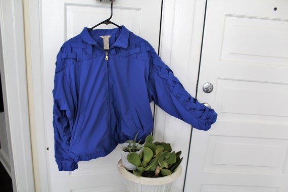 Teddi 1980s Electric blue zip up sport jacket - image 4