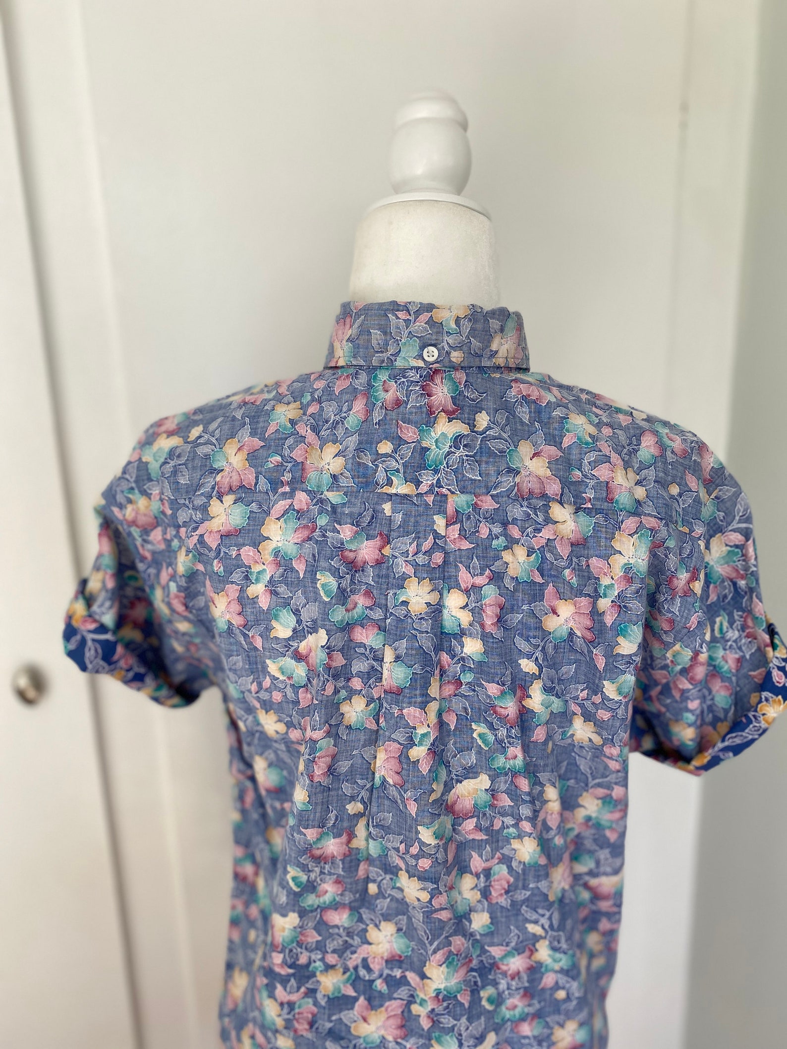 Hawaiian Ivy Brand Blue Vintage Floral Collared Shirt - Etsy Hong Kong