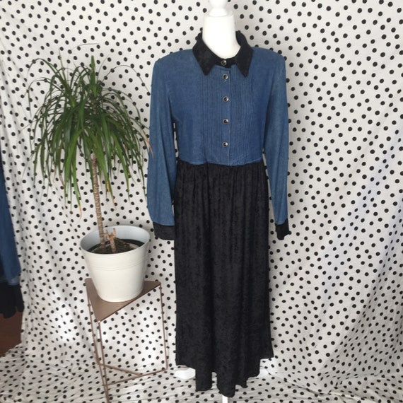 Denim and Velvet 1990s dress