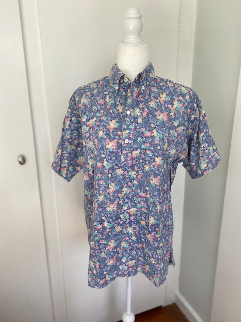 Hawaiian Ivy Brand Blue Vintage Floral Collared Shirt - Etsy