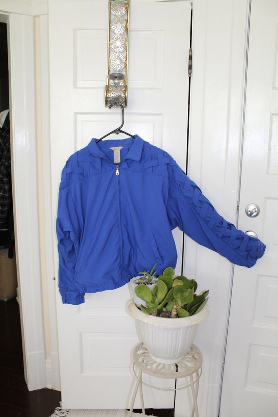 Teddi 1980s Electric blue zip up sport jacket - image 3