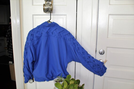 Teddi 1980s Electric blue zip up sport jacket - image 8