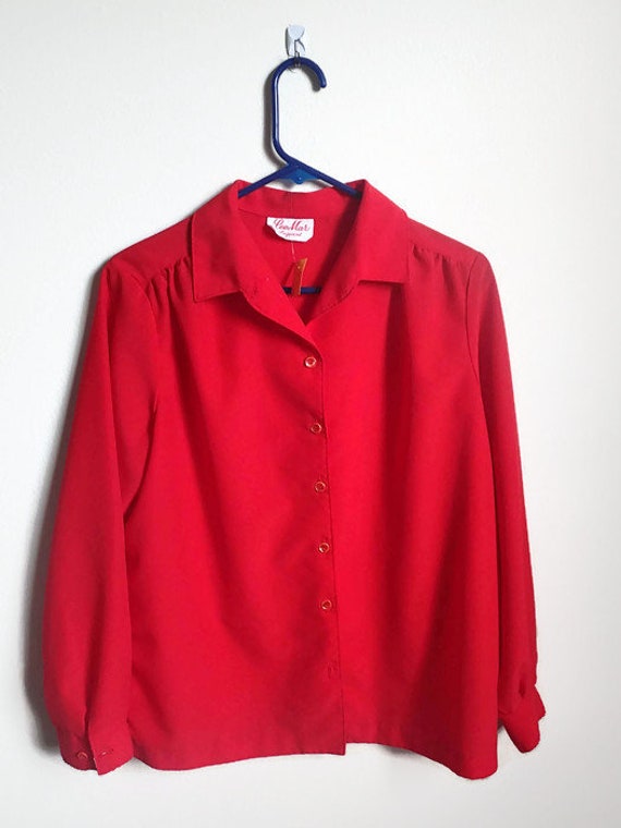 Lee Mar Pageant Chic RED blouse - image 1