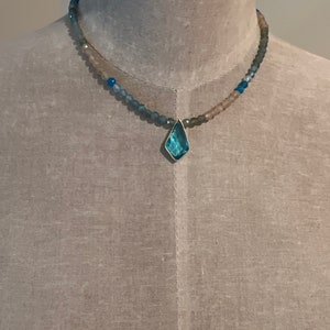 Blue Topaz and Apatite Necklace