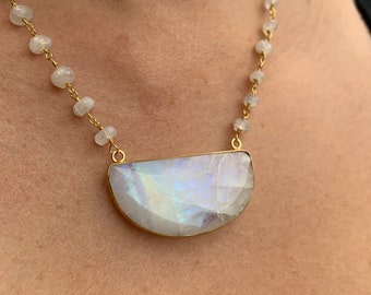 Rainbow Moonstone Necklace