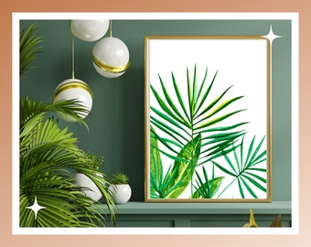 Tropical Palm Watercolor Prints | Palm Leaf Prints