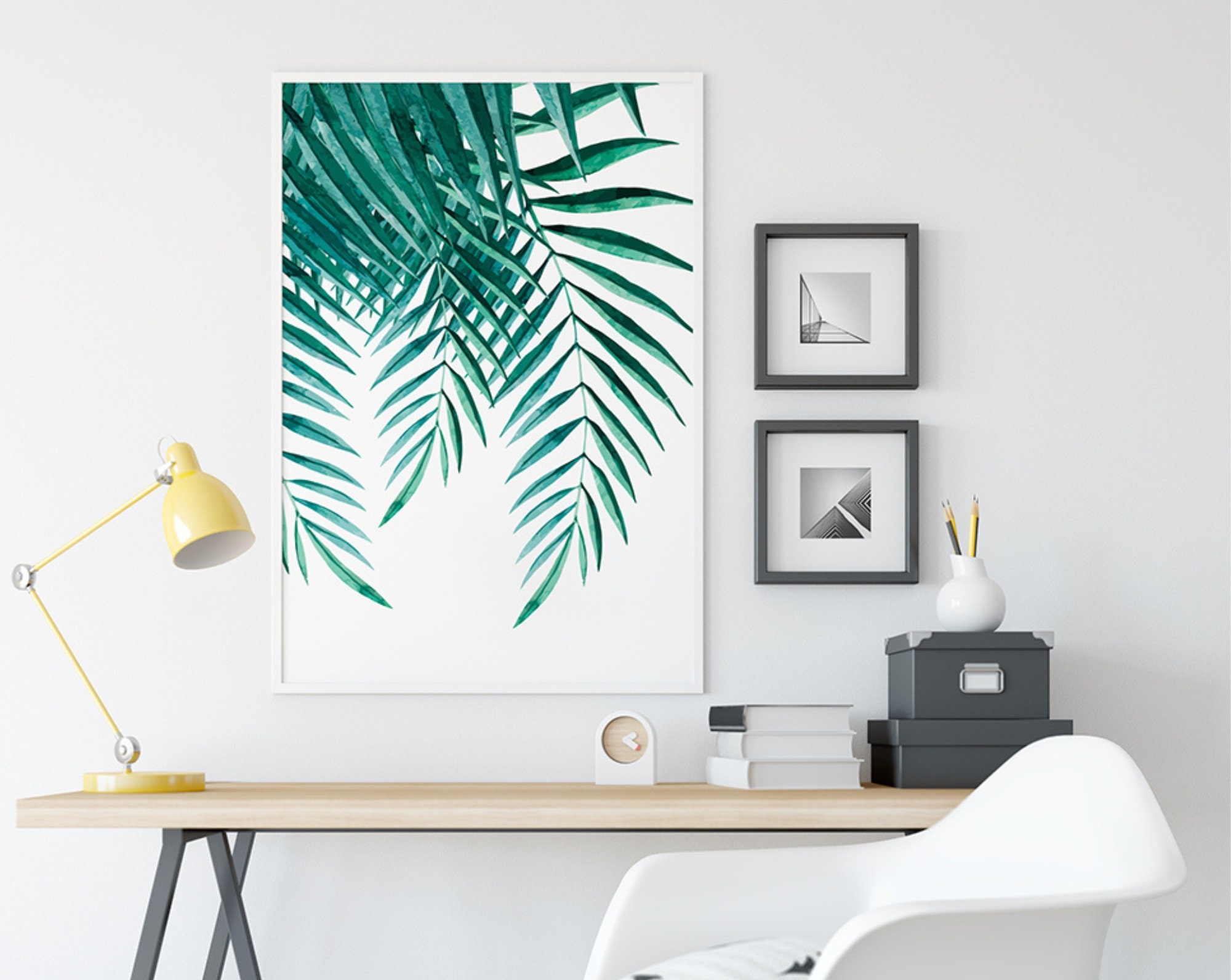Palm Tree Leaf Print Wall Art | Palm Frond Print - Etsy