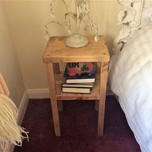 Compact rustic bedside table