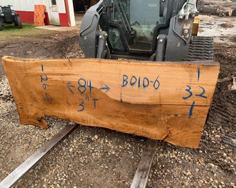 ¡Losa de borde vivo de Burr Oak! 84" x 26-32" x 3" ¡Perfecto para la parte superior de la mesa!