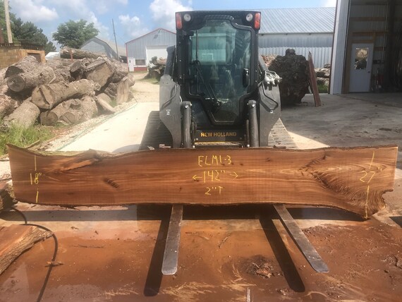 Bookmatched Live Edge Elm Slabs Perfect For A Dining Table To Etsy