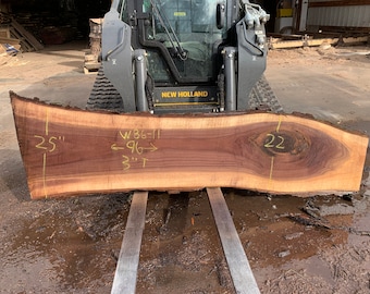 BLACK**WaLnut Live Edge Slab 96" x 22-25" x 3"