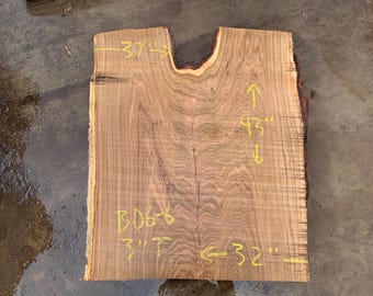 Free ship*Huge OAK twin Crosscut slab with gorgeous figuring! 43" x 32-37" x 3" Would make for a unique coffee table!