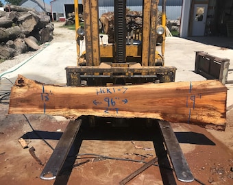 Free Shipping**Hickory Live Edge Slab  95" x 13-19" x 2" Perfect for BAr top or table!