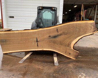 Large* straight BLACK**WaLnut Live Edge Slab 148" x 34-56" x 3"