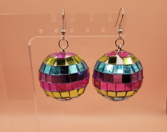 Rainbow Disco Balls Earrings