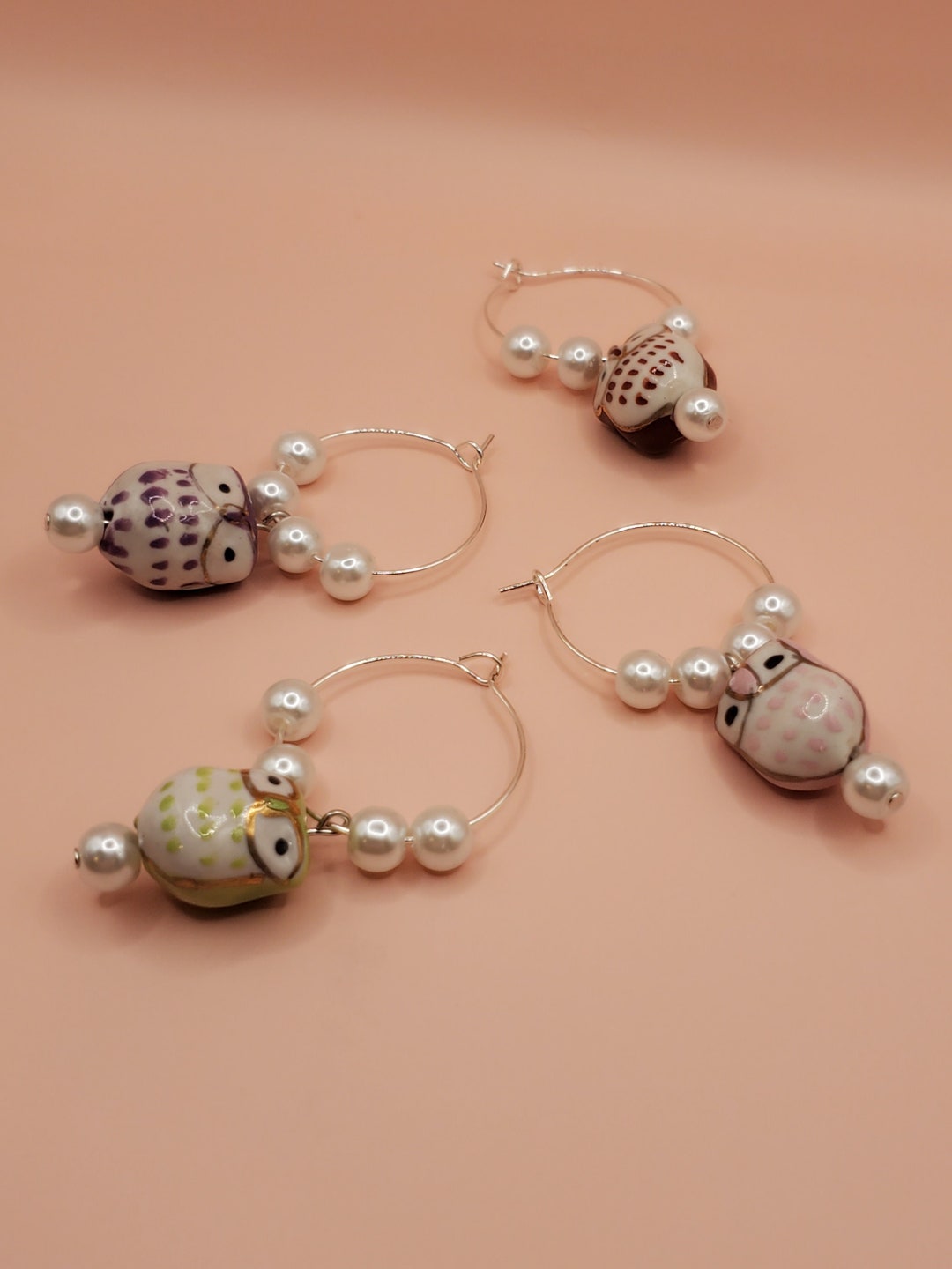 Owl Wine/drink Marker Charms: Set 4 - Etsy