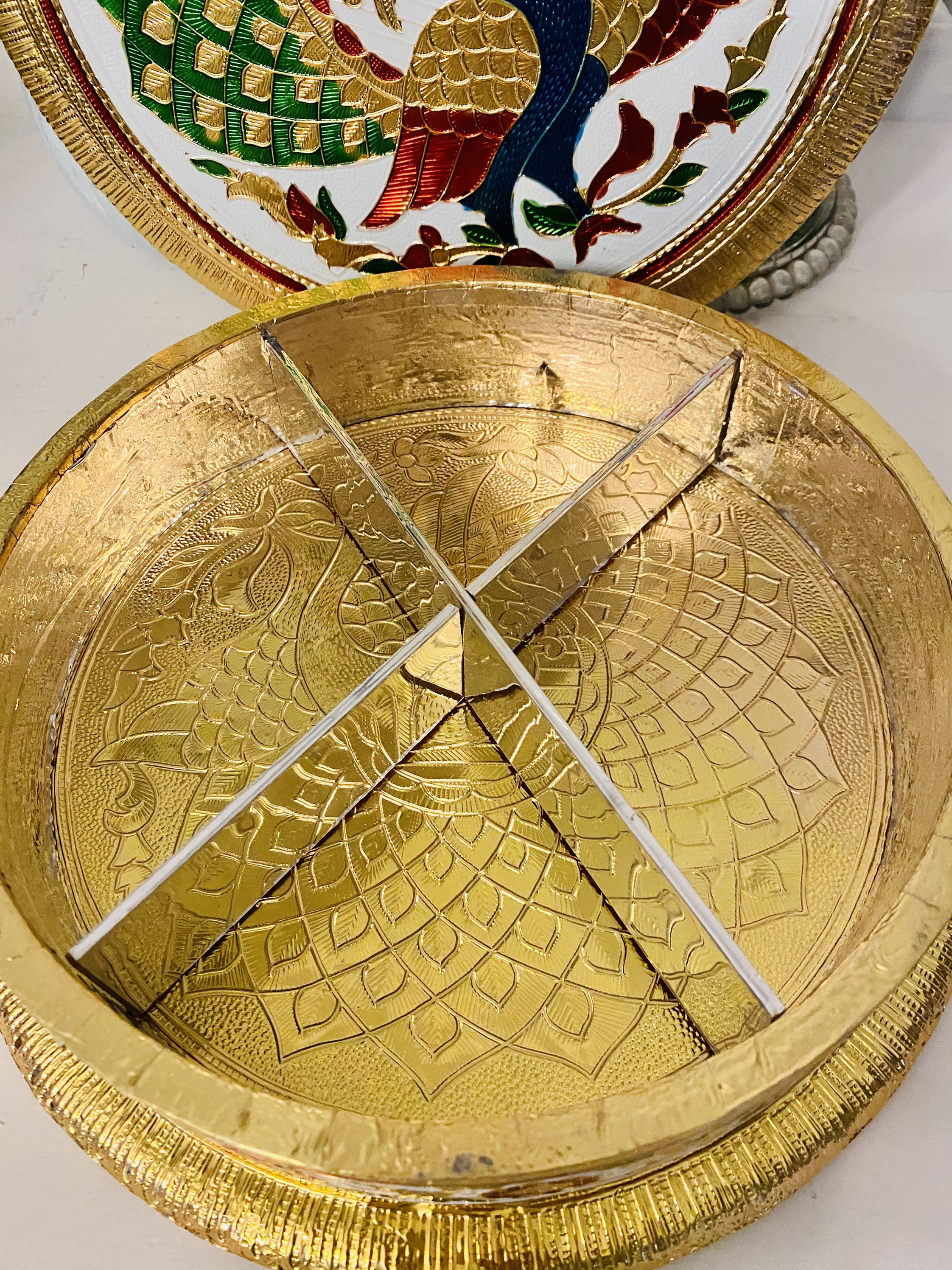 Vintage Gold Foil Embossed Peacock Container/ Peacock Storage Etsy