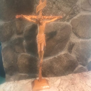 Hand carved wooden Crucifix
