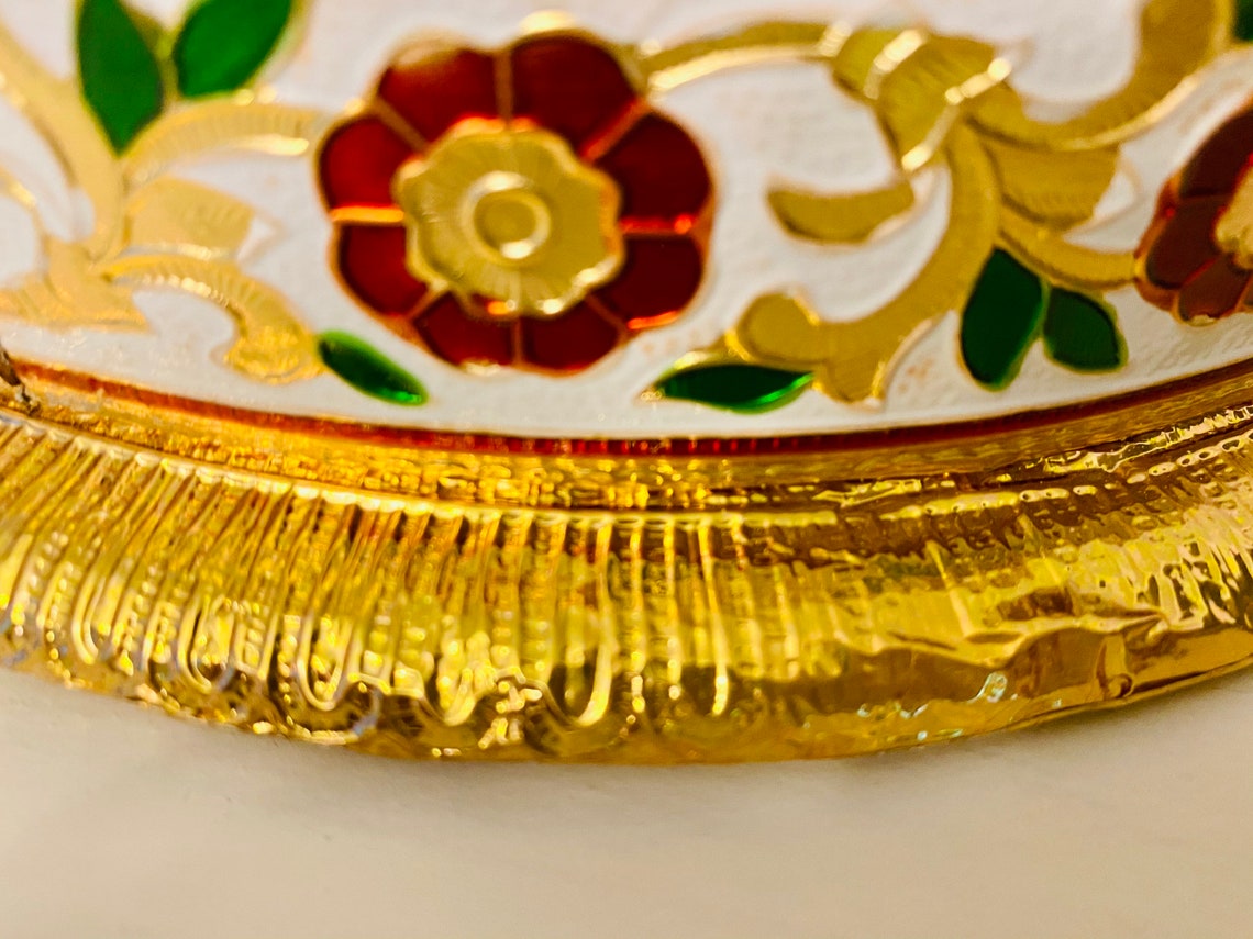 Vintage Gold Foil Embossed Peacock Container/ Peacock Storage Etsy