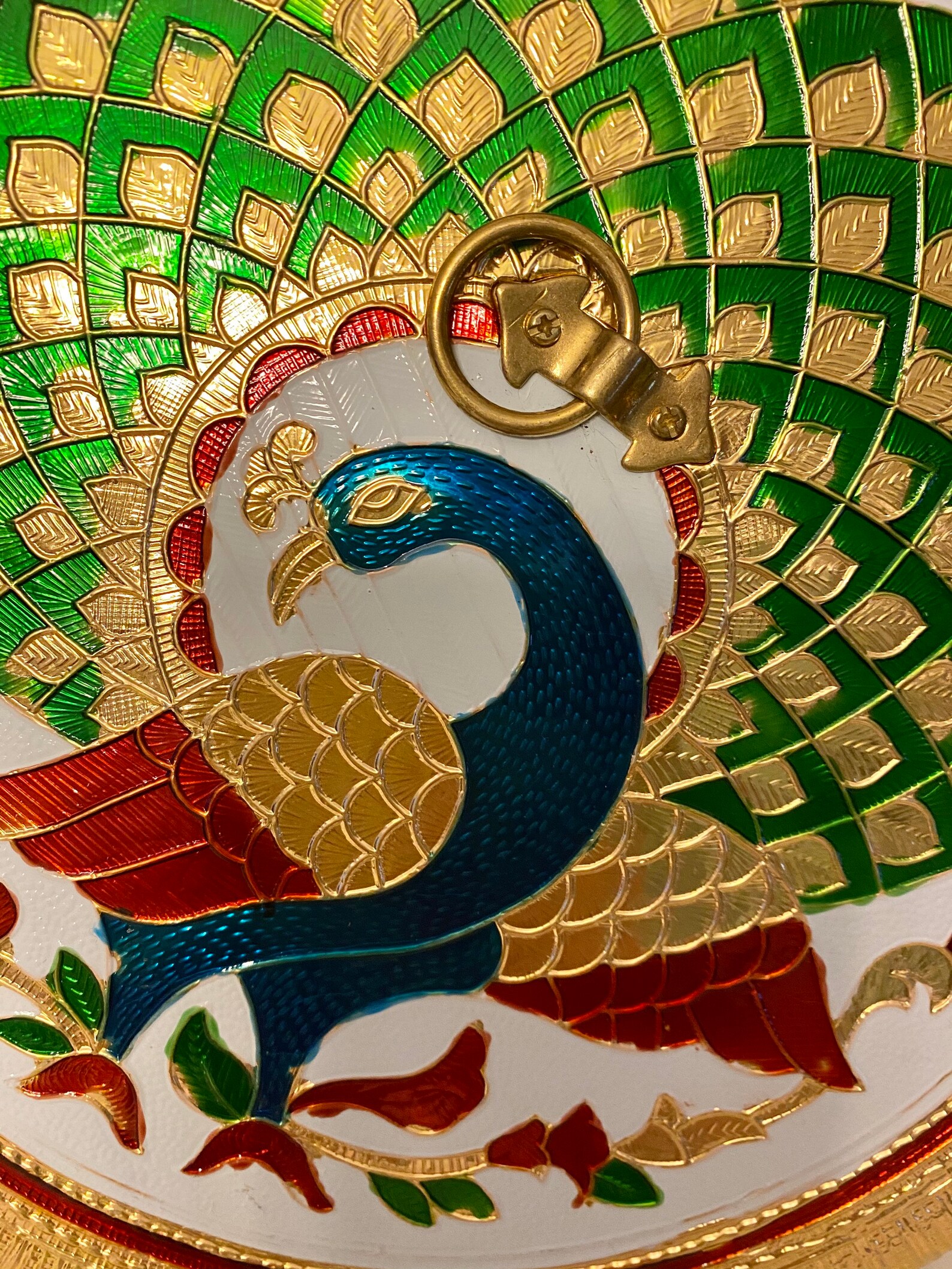 Vintage Gold Foil Embossed Peacock Container/ Peacock Storage Etsy