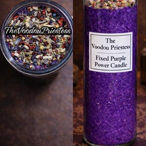 The Voodou Priestess Fixed Purple Power Commanding Candle Voodoo Hoodoo Wicca pagan spiritual religious ritual