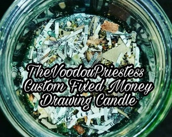 Fixed Green Money drawing luck ritual candle