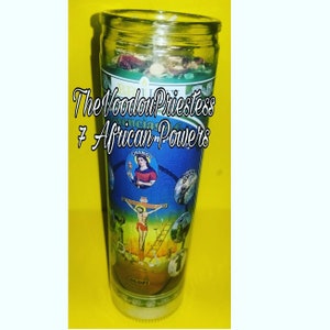 Fixed Seven 7 African Powers Candle Voodoo Hoodoo Wicca pagan Pagan Occult Magic spells Ritual Oil Herbs