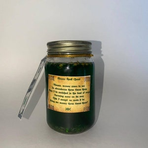 Money Drawing Jar Spell Magic Voodou Priestess Voodoo Hoodoo Occult Natural Pagan Wicca Witchcraft Candle Herbs Essential Oils