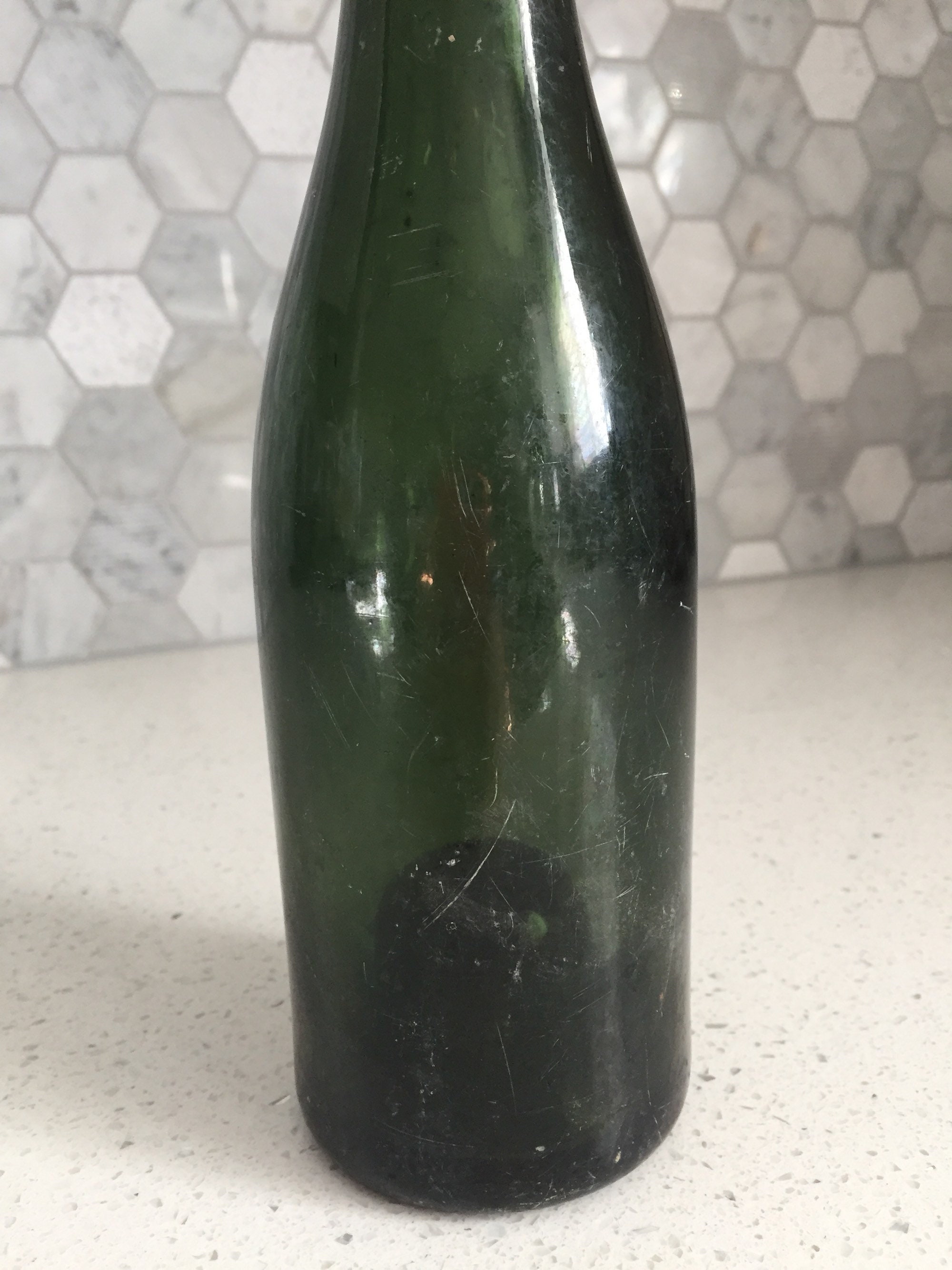 Dark Green Glass Wine Bottle Cork Top Punt Unmarked Heavy Etsy Canada