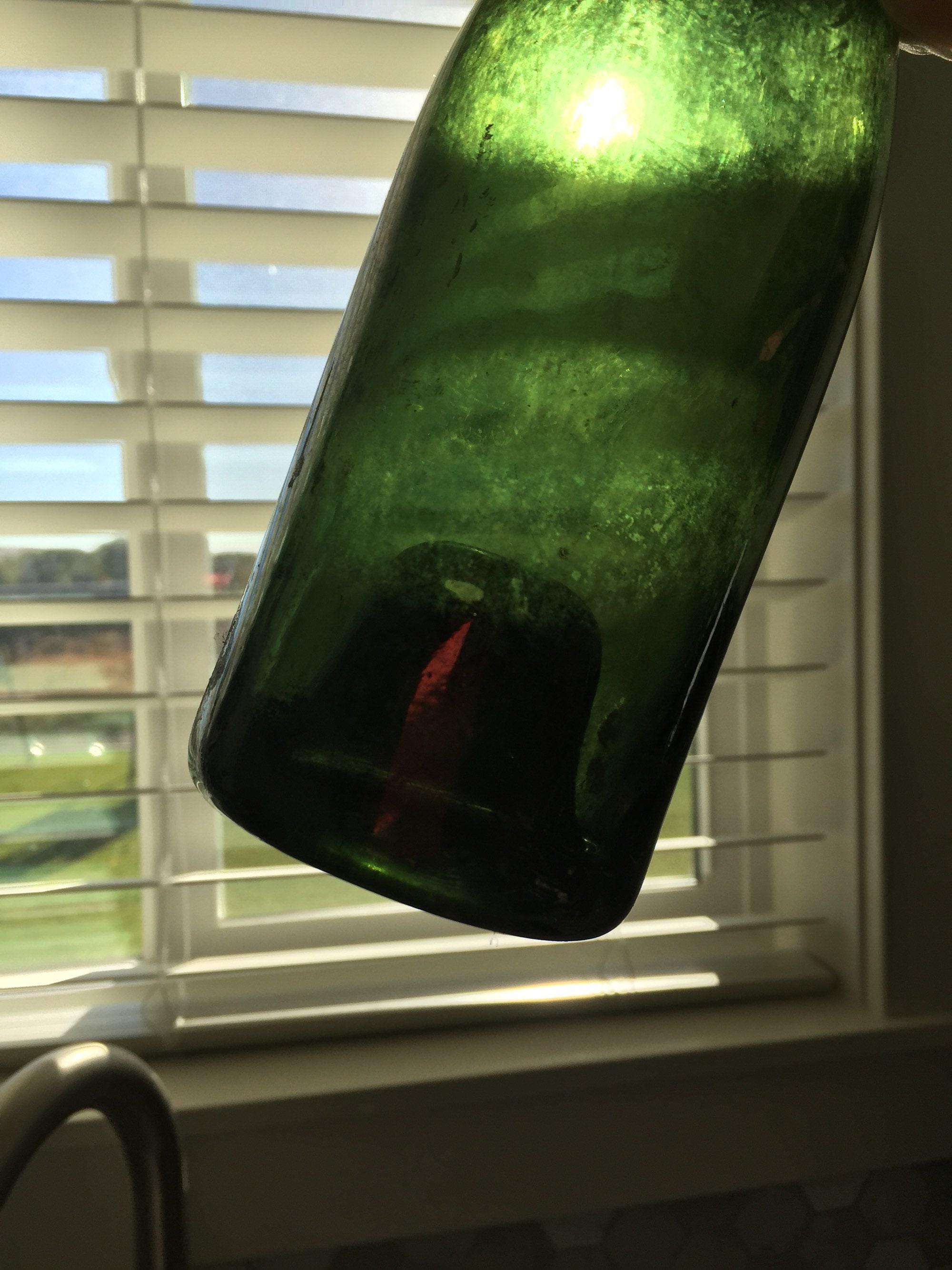 Dark Green Glass Wine Bottle Cork Top Punt Unmarked Heavy Etsy Canada