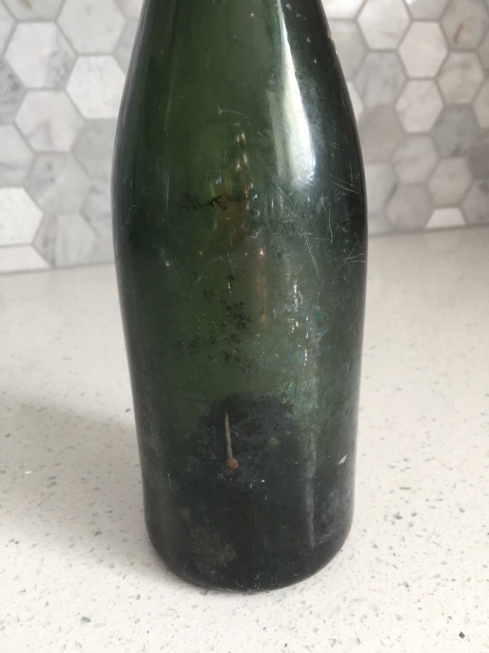 Dark Green Glass Wine Bottle Cork Top Punt Unmarked Heavy Etsy Canada