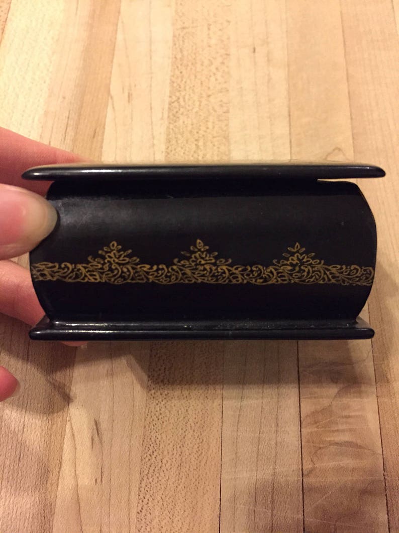 Hand Painted Russian Trinket Box Russian Troika Lacquer Box Flowers On Sale Jewelry Box