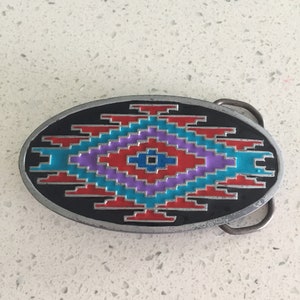 Kid's Aztec Beaded Steer Head Buckle Belt
