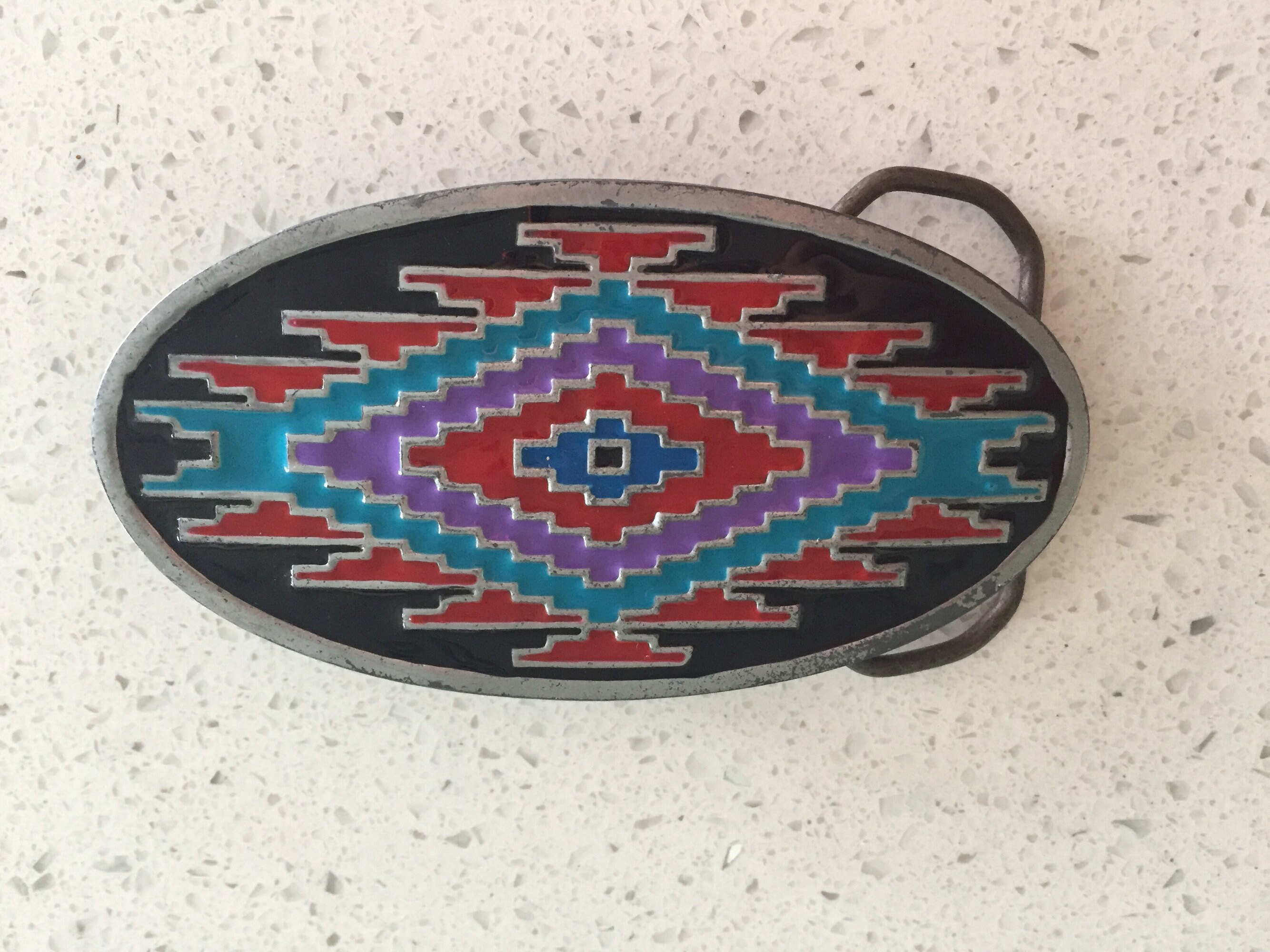 Kid's Aztec Inlay Longhorn Buckle Belt
