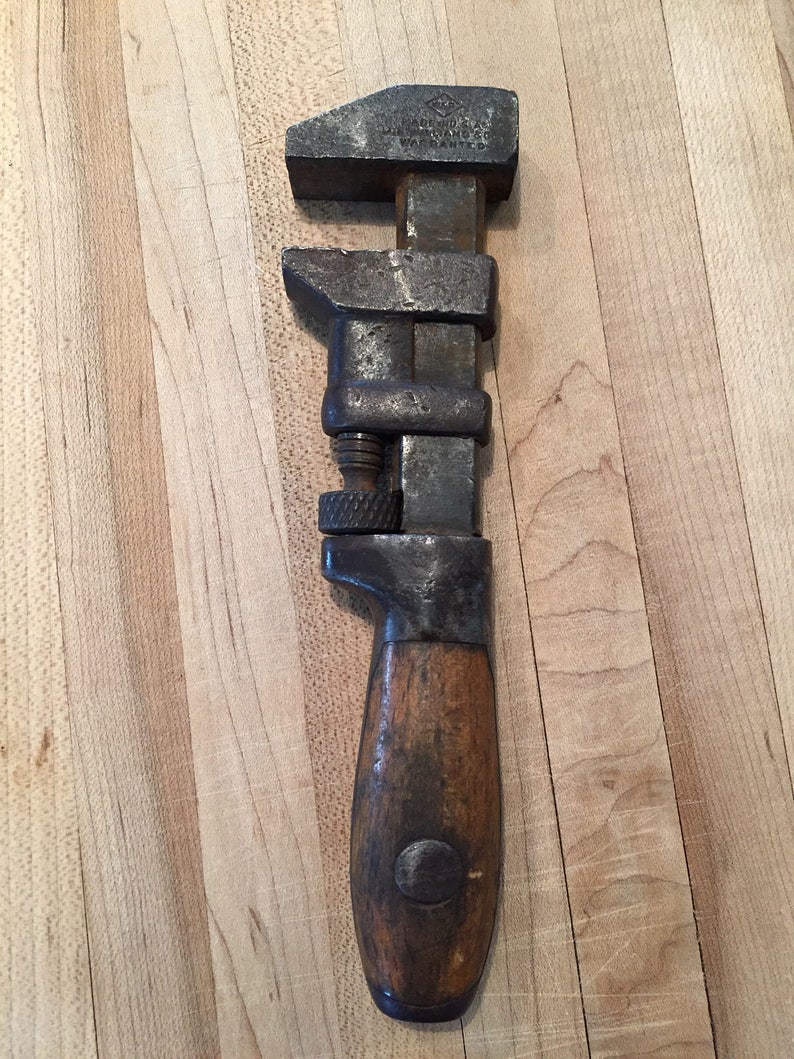 Vintage Tool W&B J.H Williams Co Vintage Steel Adjustable Wrench Tool