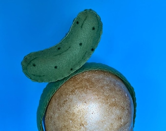 Felt Pickle Headband: Hand-Stitched, Wiggle Eyes Option