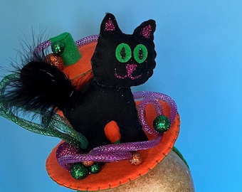 black cat fascinator headpiece