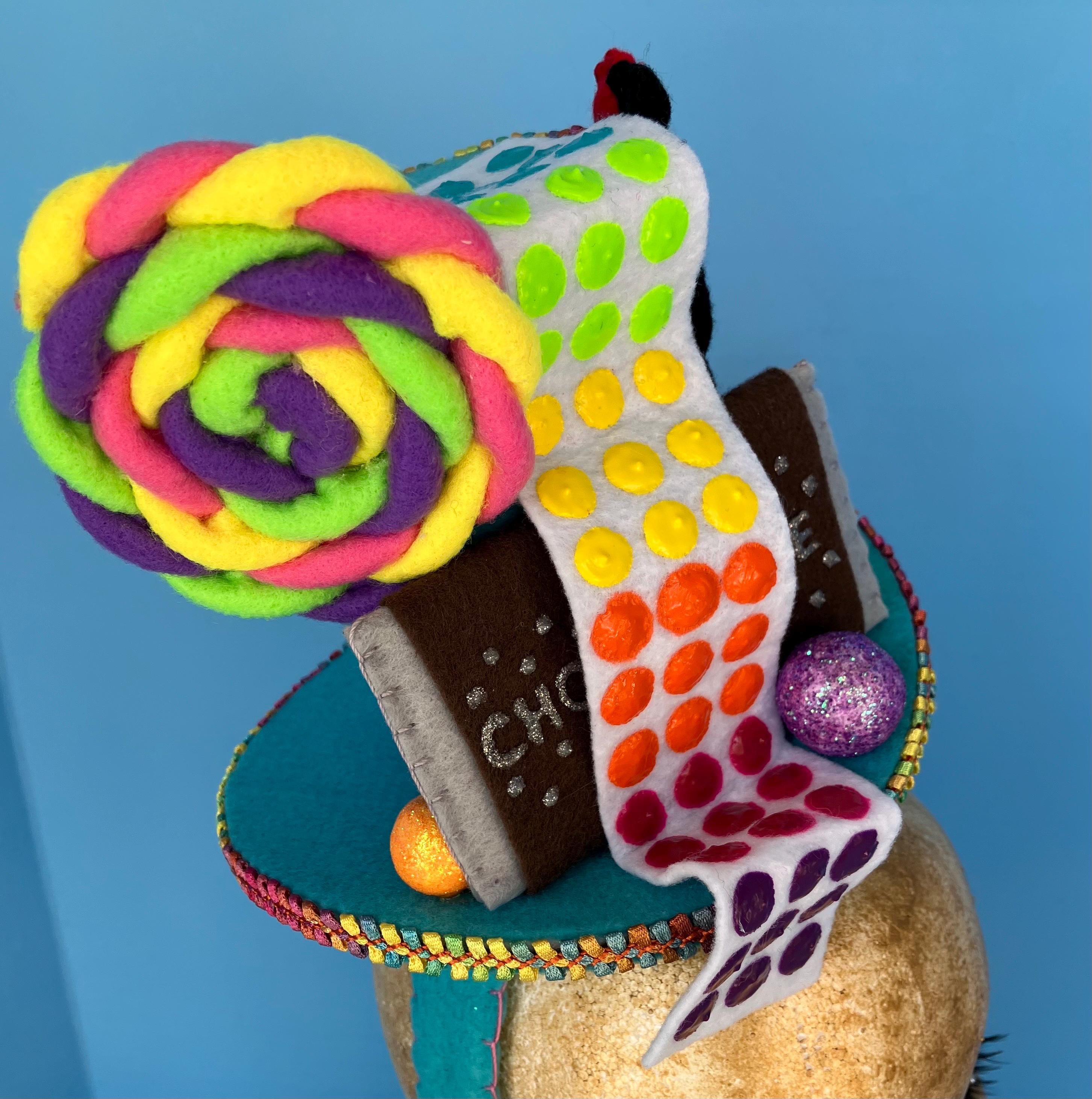 Candy theme fascinator mini hat