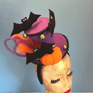 Department‎ 56 Halloween Bat Fascinator Vintage Hat circa 04\' NWT kentucky derby Bat Fascinators - Etsy main image 3