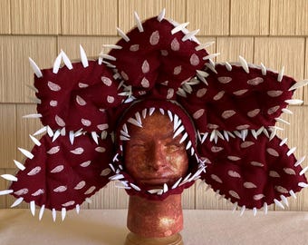 Demogorgon Headpiece: Horror Cosplay Accessory (Adult Size) hand stitched from felt
