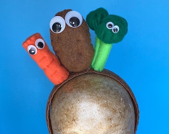 Vegetable Headband: Hand Stitched, Adult Size