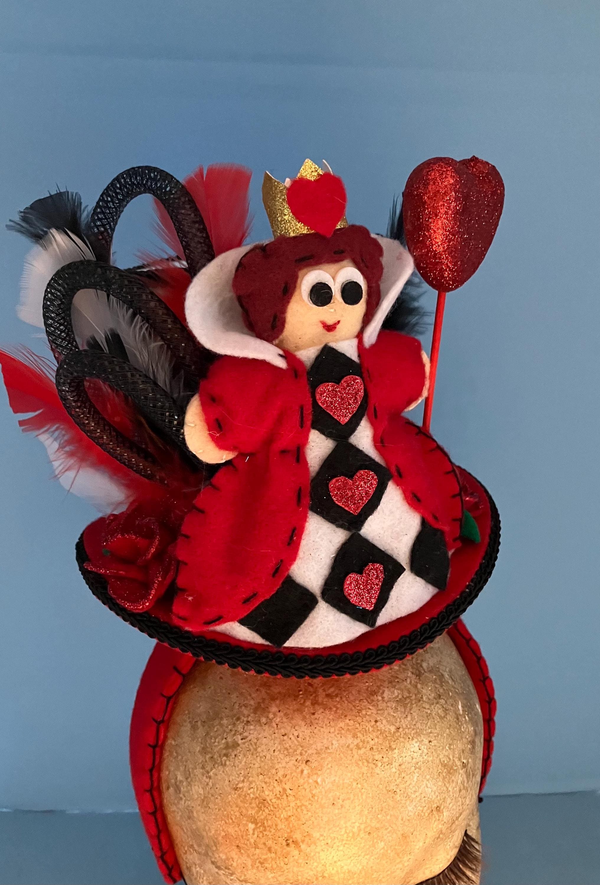 Queen of Hearts Fascinator Hat Headband - Etsy display picture 3