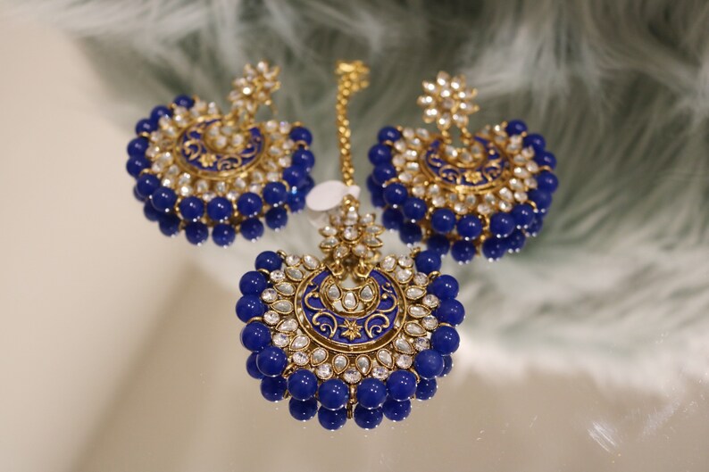 ANKITA earrings + tikka (light blue) main image 1