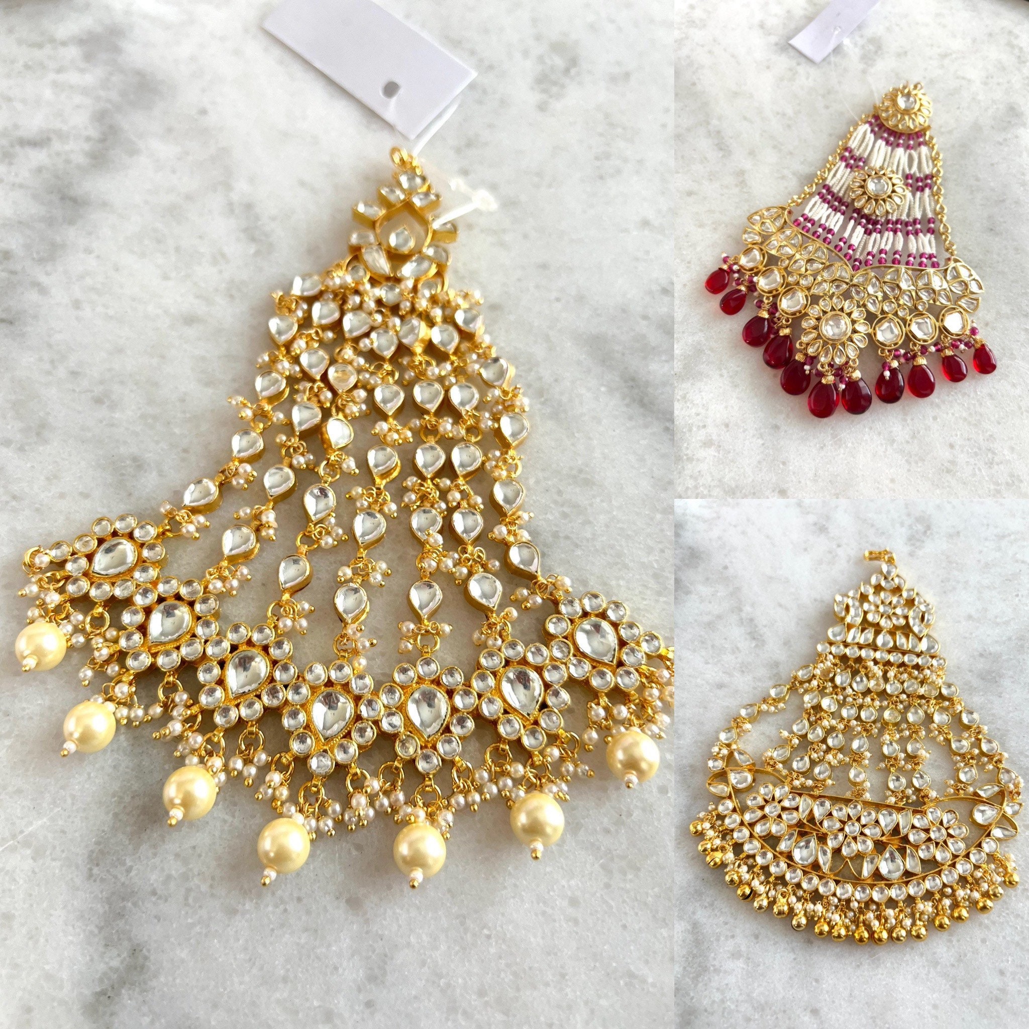 Gold Plated Pachi Kundan Passa Jhumar Jhummer Jumar Etsy Australia
