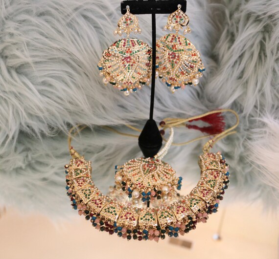 Jadau necklace set deals